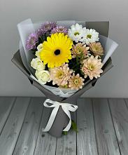 Букет цветов из:  Розы, Герберы и Хризантемы #REPLACE_PRED# Новомихайловском