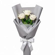 Букет 3 белые розы #REPLACE_PRED# Новомихайловском