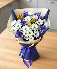 Букет цветов из:  Розы, Ирисы и Хризантемы в Новомихайловском