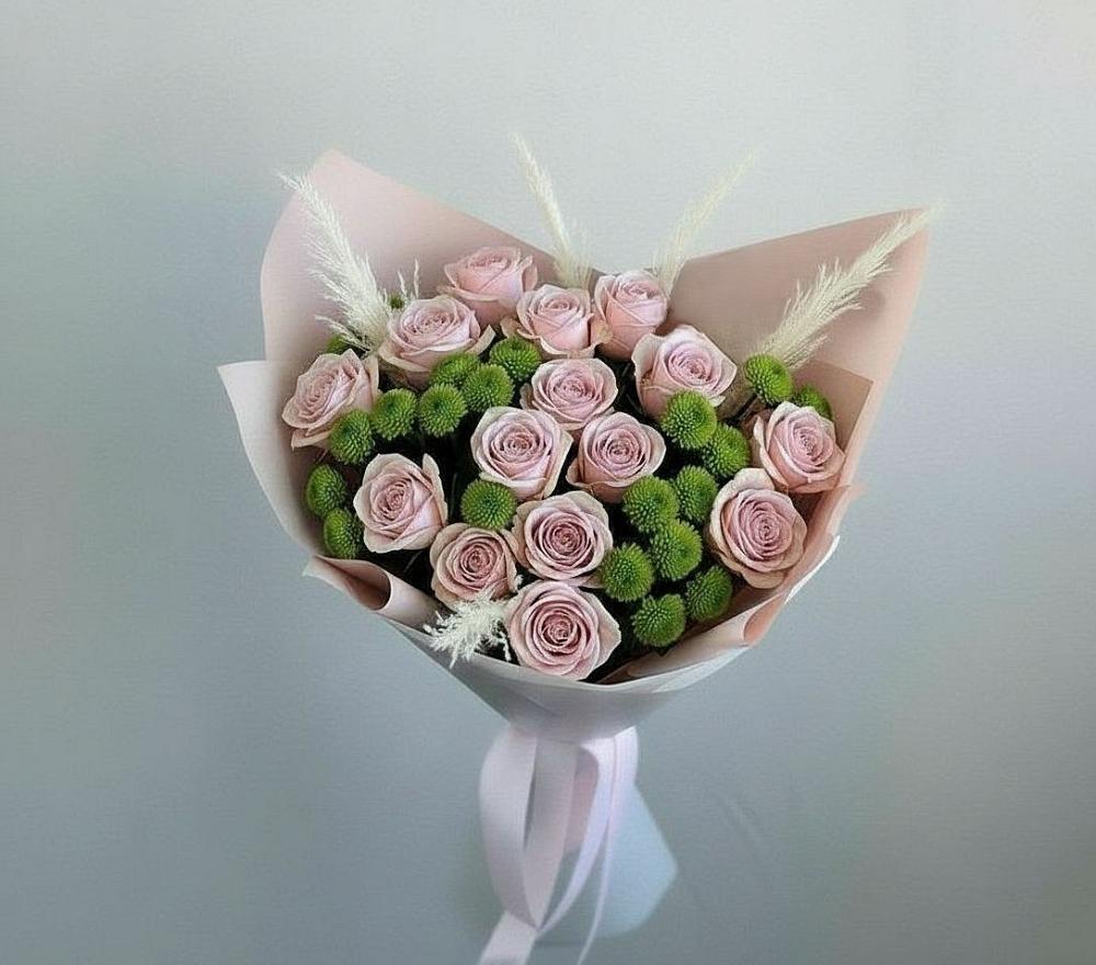 Букет цветов из: Розы и Хризантемы в Новомихайловском