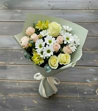 Букет цветов из:  Альстромерии, Розы и Хризантемы в Новомихайловском