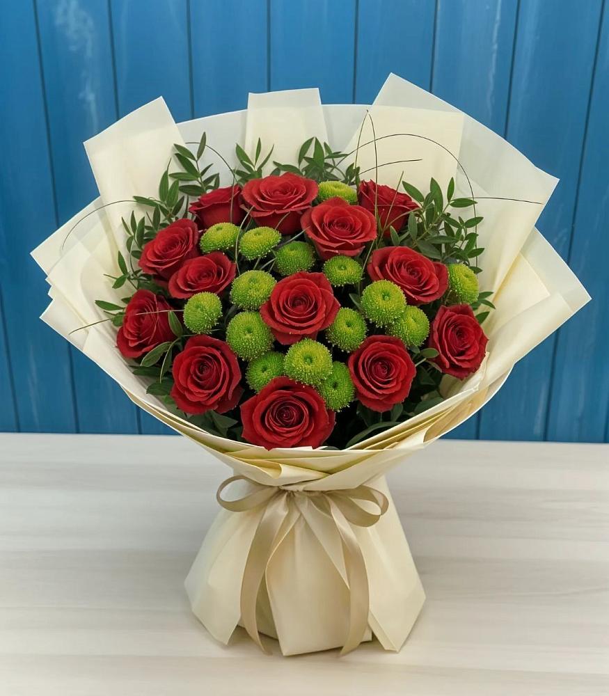 Букет цветов из: Розы и Хризантемы в Новомихайловском