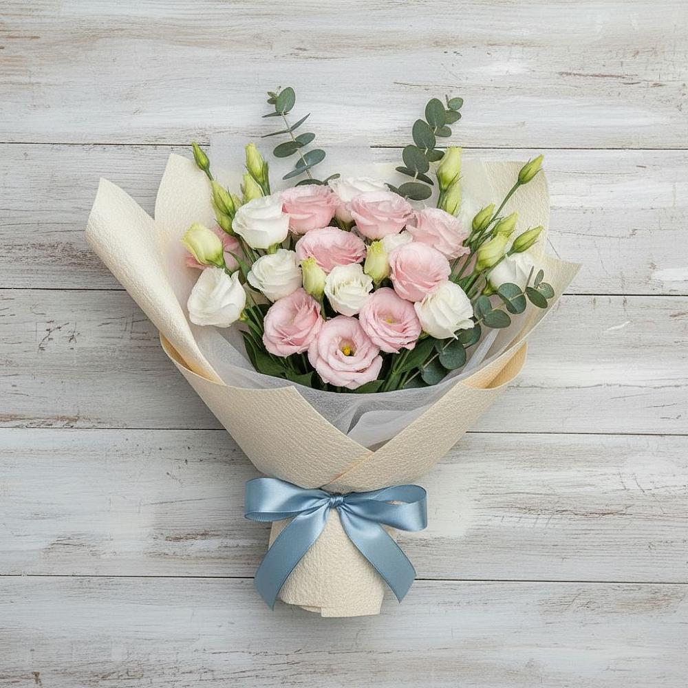 Букет цветов из: Лизиантусы в Новомихайловском